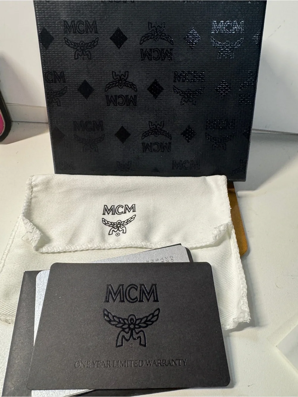 MCM compact leather